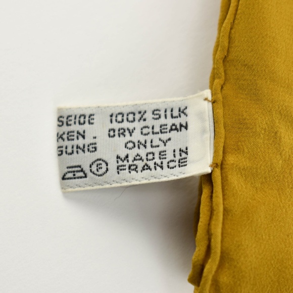 CARTIER Goldenrod, "Double C" Logo Silk Scarf (nn) - Picture 7 of 8